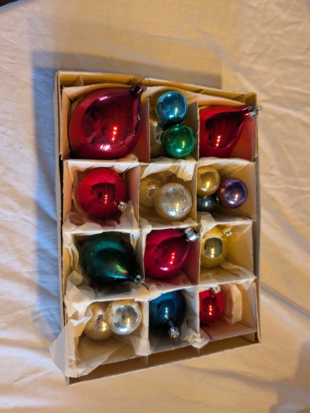 2/50$ Vintage Red, Green, Blue, Gold, Silver Mercury Christmas Ornaments